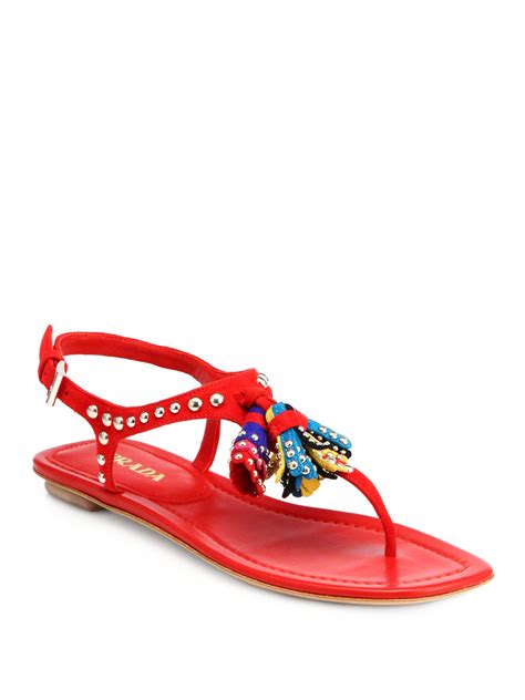 prada studded tassel sandals|Prada sandals for sale.